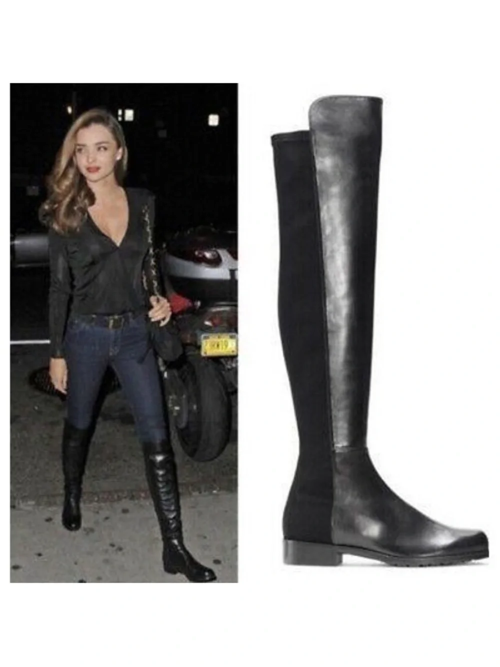 STUART WEITZMAN 5050 Women's Black Over-the-Knee Riding Boots 9.5 Leather